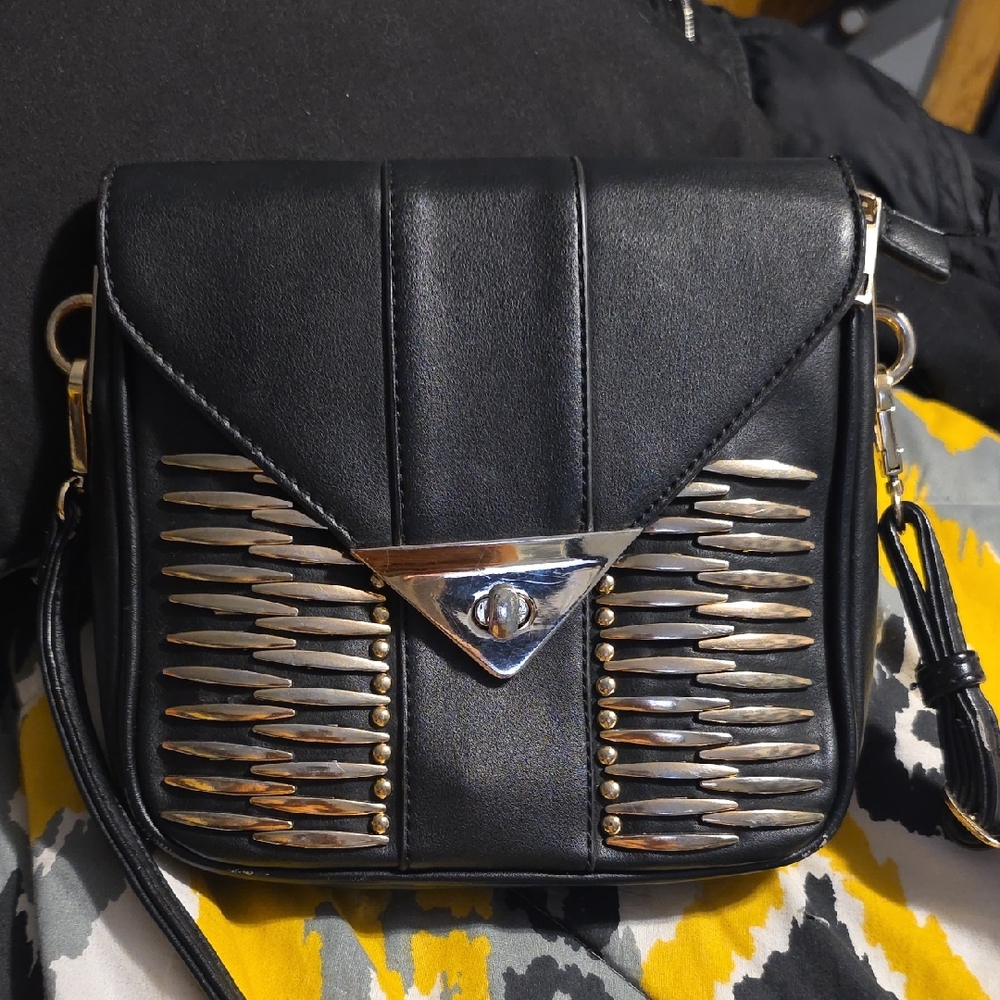 MMS Design Studio Black and Gold Crossbody Bag
